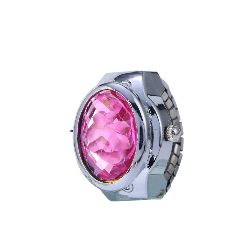 

New arrvial gemstone finger ring creative ladies quartz watch jewelry, As pic