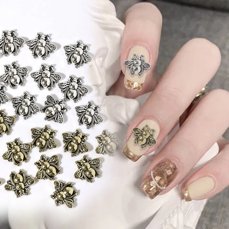 

1000pcs/bag Wholesale Antique Design Cute Animal Bee Alloy Nail Charms for Nail Art Decoration Supplies