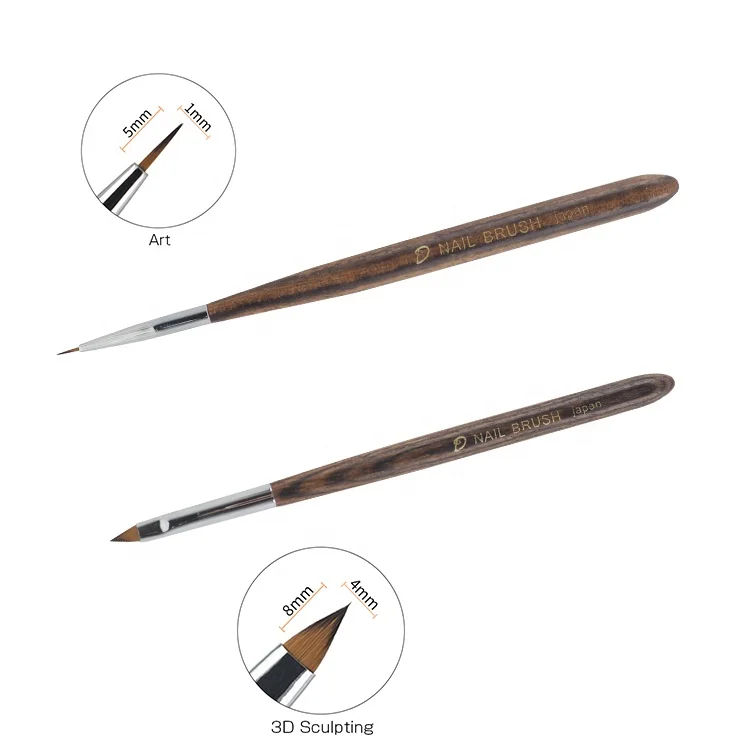 

Wooden handle artificial nail art set flat brush manufacturer