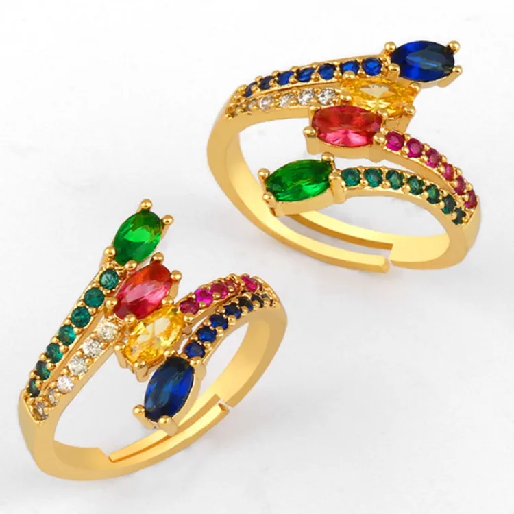 

Fashion wholesale vintage american gold plated paved adjustable wedding rings diamond rings for women