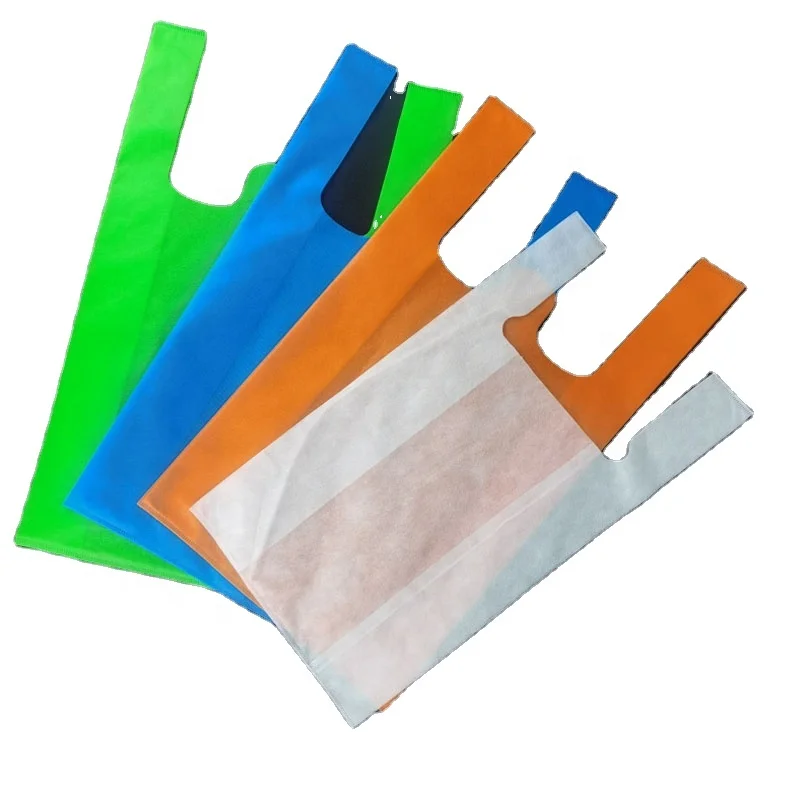 

Wholesale Custom Eco Nonwoven Shopping T- Shirt bag, 8 colors avaliable
