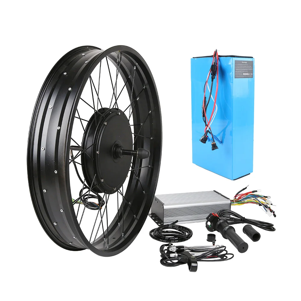 

3000w 48v fat tire front electric bike hub motor conversion kit included battery