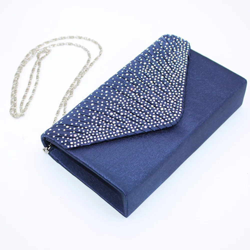 
Lady Evening Bags Crystal Bling Handbag Wedding Party Purse Envelope Wallet Clutch Bag 