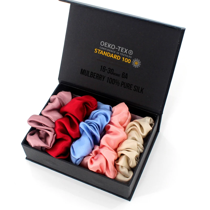 

No hair damage elastic silk hairband soft real silk scrunchies for hair