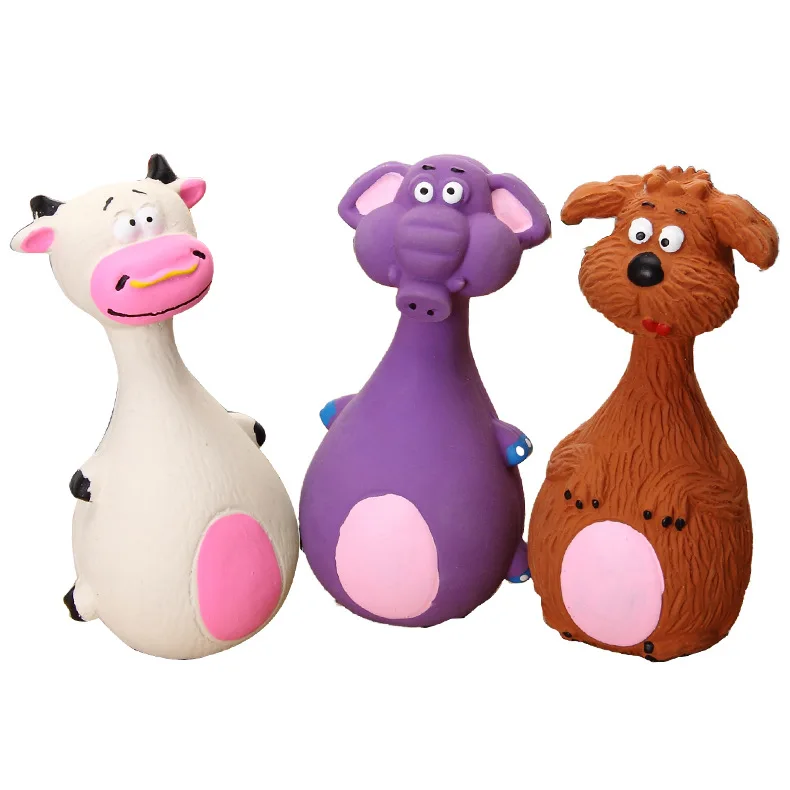 

Pet Chewing Bite Resistant Molar Cute Cartoon Animal Latex Vocal Interactive Toys for Dog, As photo