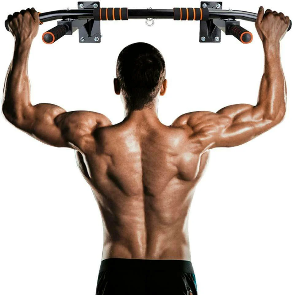 

Gym home multifunctional arm training indoor wall door punch-free pull-up bar chin up bar, Black/white/yellow