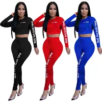 

2020 Newest Letter Print Outfits Women's Fashion jogging sport Tracksuits two pieces Tops with Pants Sportswear