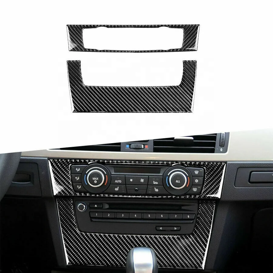 

Carbon Fiber Interior CD Control Panel Trim Cover Car Accessories For BMW E90 E92 E93, Carbon black