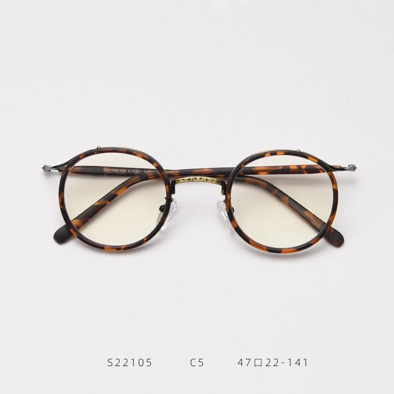 

Korean Retro Round Glasses Frame Women Female Punk Men Myopia Frame Male Personality Net Red Concave Shape Flat Mirror S22105, Picture