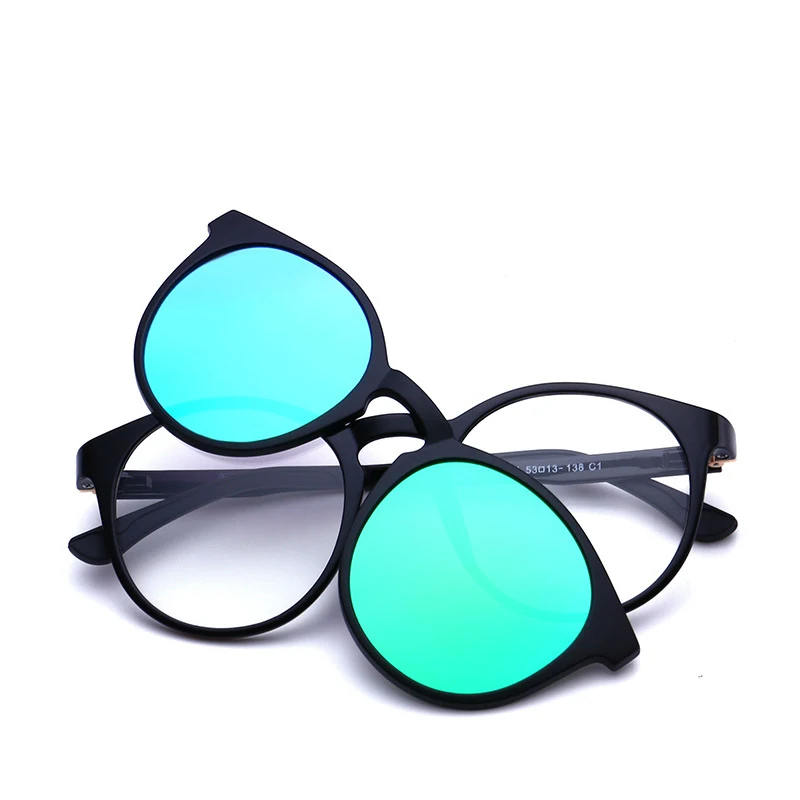 

High quality round TR90 frame TAC Polarized magnetic optical eyeglasses clip on sunglasses, Custom colors