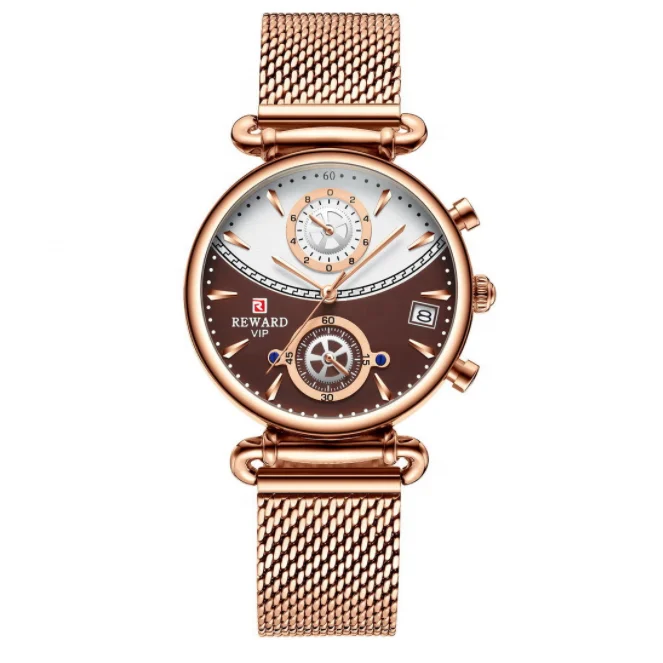 

REWARD Women Watches Fashion Rose Gold Female Clock Business Quartz Watch Ladies Stainless Steel Waterproof Wrist Watch Relojes, According to reality