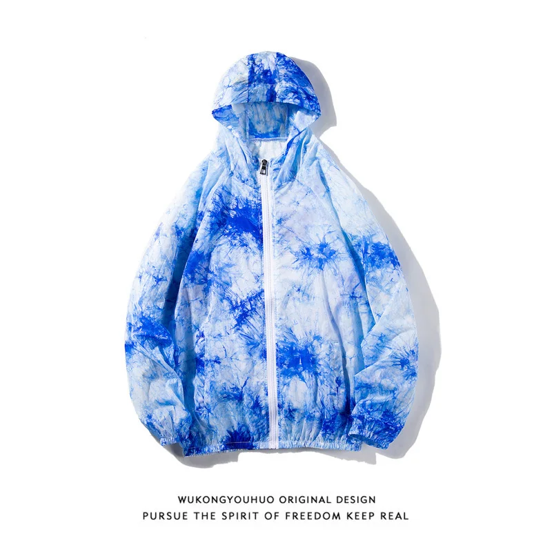 

Summer coat men's sunscreen Jacket Thin coat tie dye jacket