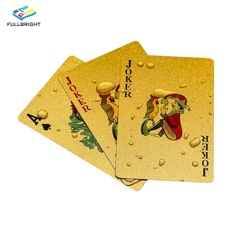 

Hot Selling Customized Gold and Silver Waterproff Foil PVC playing Cards, Gold, black, silver