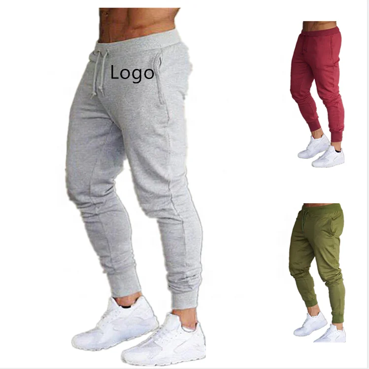 

Wholesale custom men sweatpants solid cotton workout boy casual jogger trousers fashion sport trousers for male In Stock, 6 colors