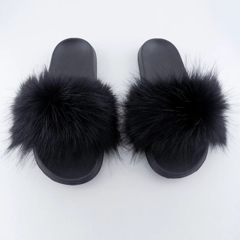 

Customer logo Fox Slipper colorful fluffy slippers girl comfortable latest women fur slippers, 18colors