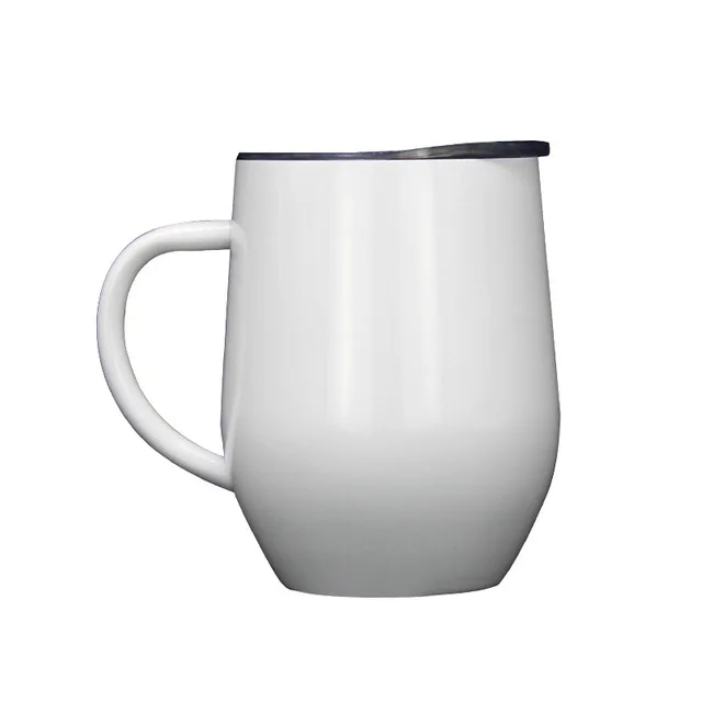 

Double Wall Vacuum Insulated Travel Coffee Mug Stemless Egg Shape Wine Tumbler