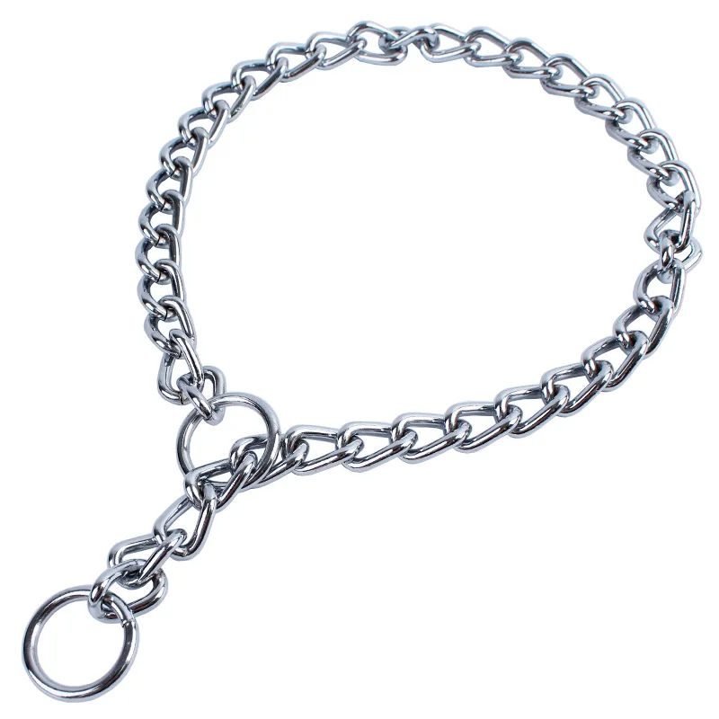 

Heavy Pet Chrome-Plated Steel Chain Choke Training Dog Collar, 4 sizes for small medium large Dogs, Chrome plated silver color