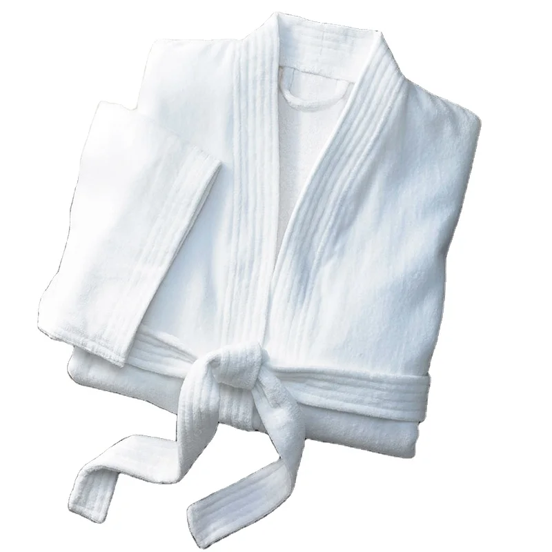 

Hot Selling Cheap Velour Fabric KimonoCollar Bathrobe for Spa and Hotel