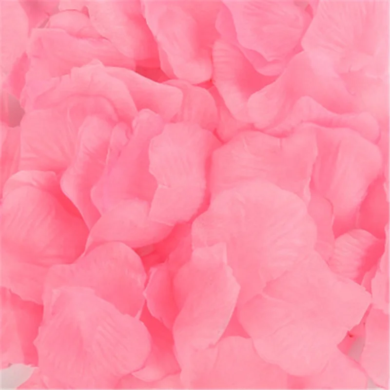 

100pcs Wedding Party Decor Rose Petals Valentine's Day Bedroom Table Decor Silk Artificial Flower, Multicolor