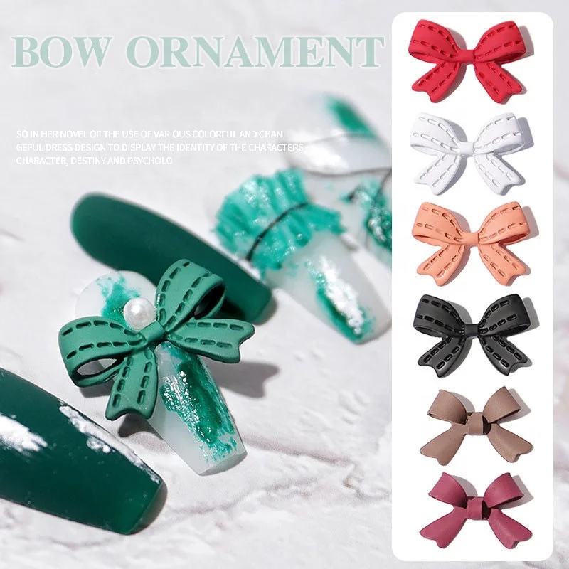 

Paso Sico Hot Design Embossed Butterfly Bow Nail Ornament Hollow Nail Art Charms for DIY Nail Supplies