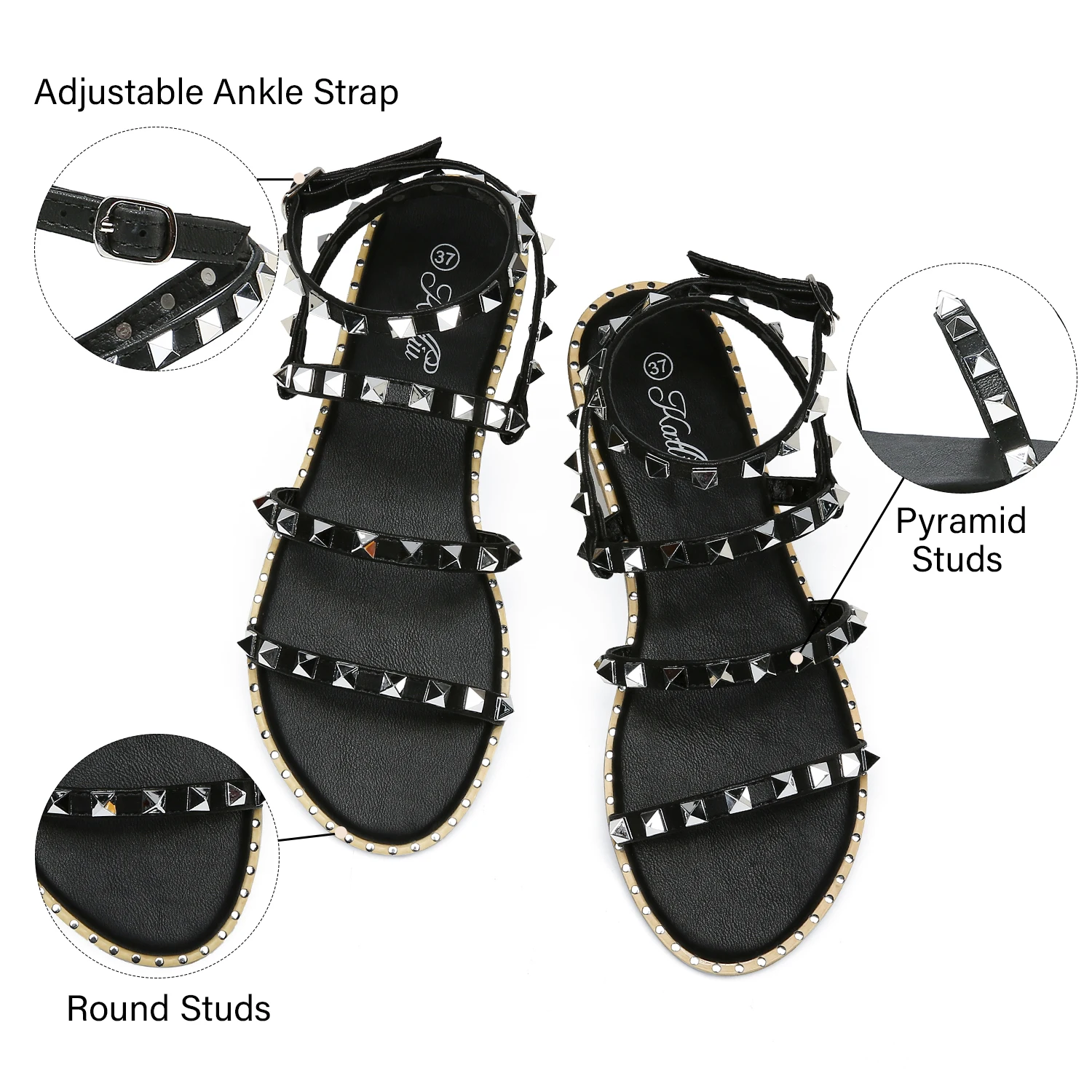 

Women's Flat Sandals Channel Slipper Shoes 2021 Gladiator Sandals Women, 4 colors