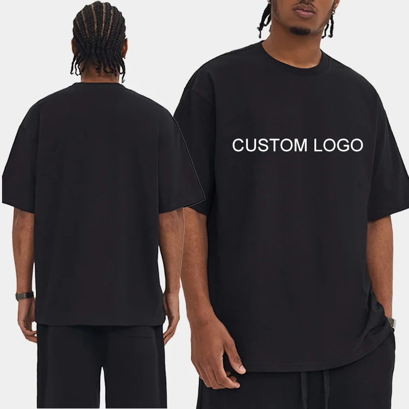 

custom puff print graphic drop shoulder t shirt heavyweight pro club manufacturer tee 100% cotton plain oversize men t shirt