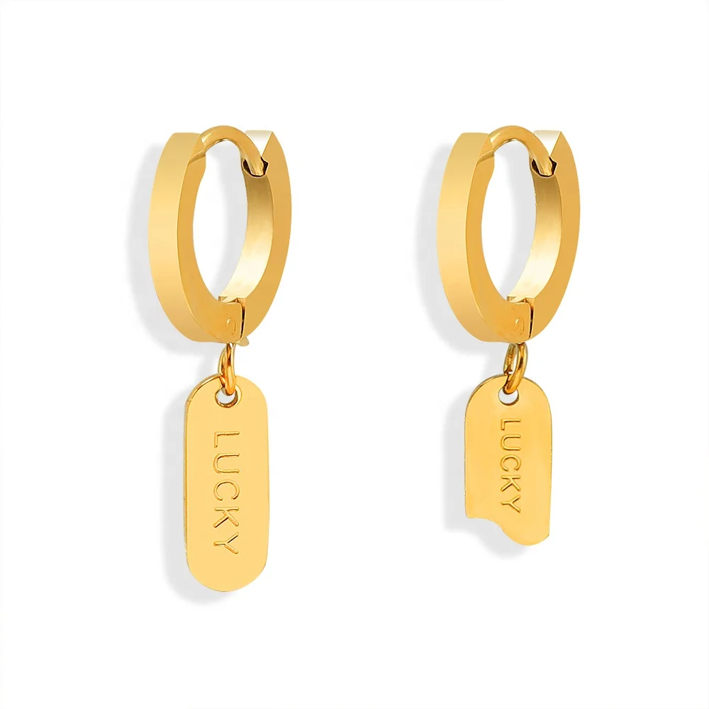 

Titanium Steel Gold-Plated Earrings Ins South Korea East Gate In The New Year