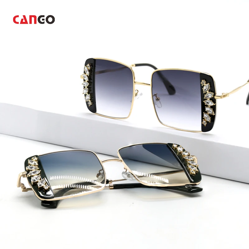 

2023 New Cut lens sunglasses butterfly rimless sunglasses high quality women Diamonds Shiny Sun glasses oversized sunglasses