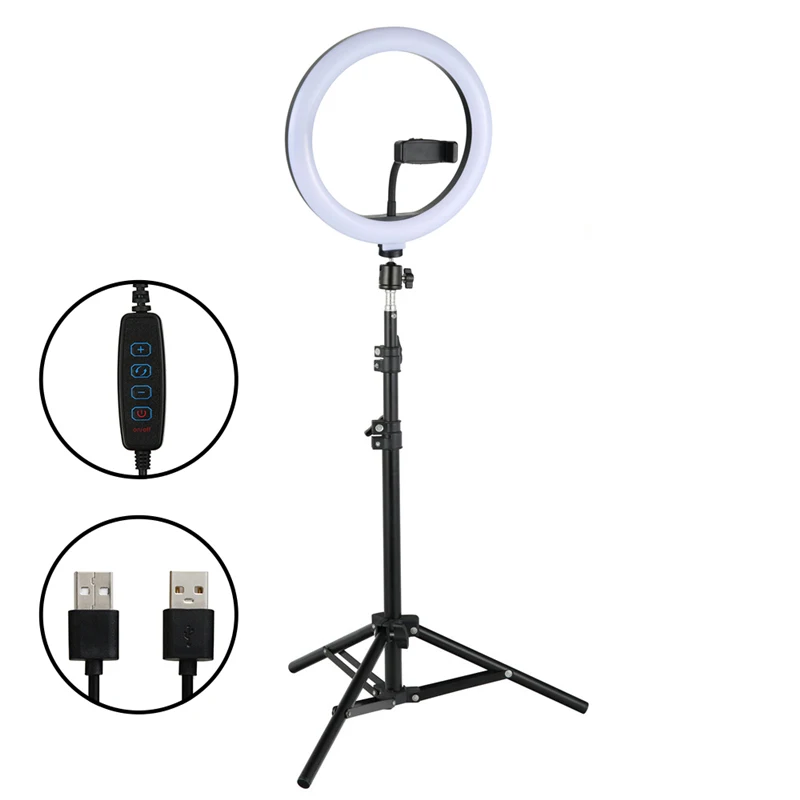 

ring light 18 inch Rechargeable LED Light Ring With Remote 2M Tripod Phone Mount for Makeup/Photo/Studio/Phone/Video, Warm natuaral white