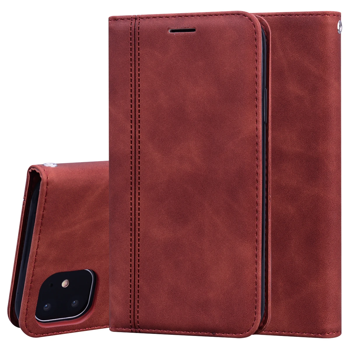 

Business Design Luxury Card Insert Pu Top Leather Wallet Phone Case For iPhone13 12 Pro Max SE2020 Flip Bags 7/8Plus XS