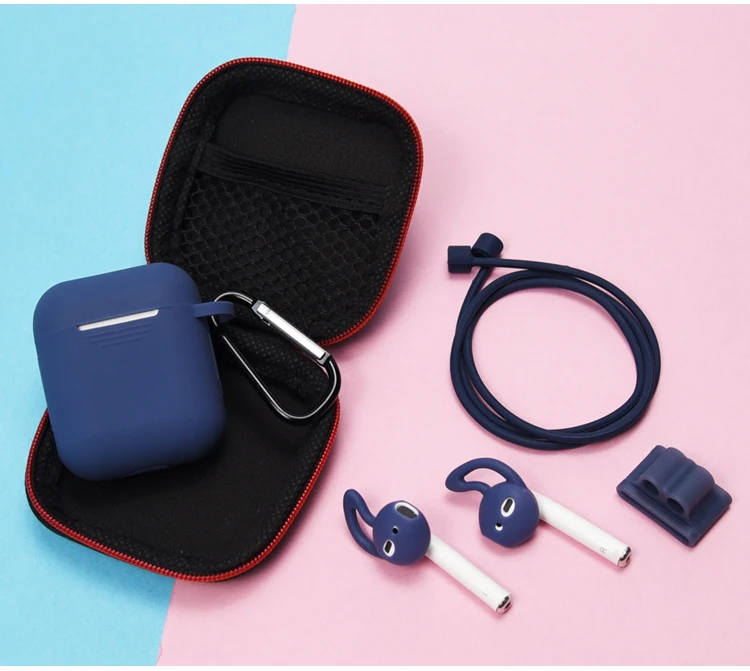 

for Airpod earphone accessories silicone case 6 in 1, Black