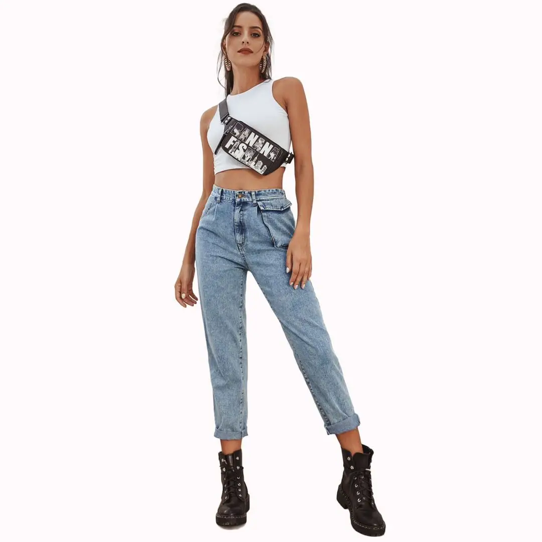 

Autumn and winter new fashion women's high waist jeans women's trousers