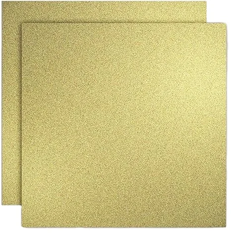 

12" x 12" Heavyweight Gold Glitter Cardstock Paper Construction Premium Sparkly for Cricut Machine Craft DIY Projects Decoration