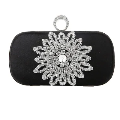 

Flower Diamond Rhinestone PU Evening Purse Party Banquet Evening Clutches Handbags/