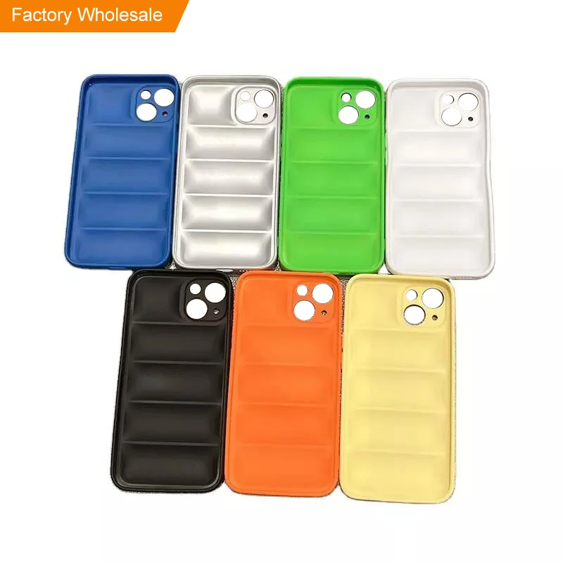 

Fashion Soft solid color fabric shape pouch Down Jackets mobile phone packaging phone case for iphone13 14 pro max