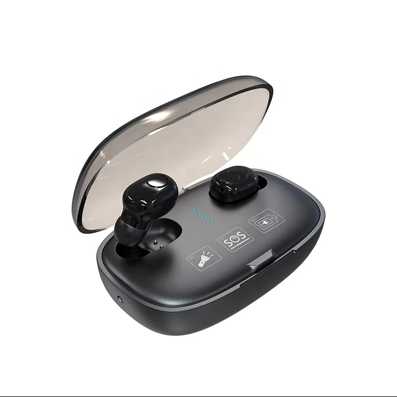 

New design SOS light Large battery TWS True Wireless Earbuds Headphone Earphone