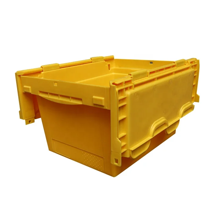 

QS Plastic Storage Boxes Heavy Duty Plastic Storage Tubs Storage Box Moving Crate Nest Stack with Lids for Transport