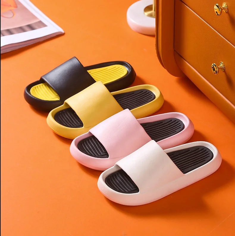 

2022 New Outdoor Beach Seaside Color-blocking EVA Thick-soled Sandals Light Soft Sports Shoes Non-slip Women's Slippers for Men