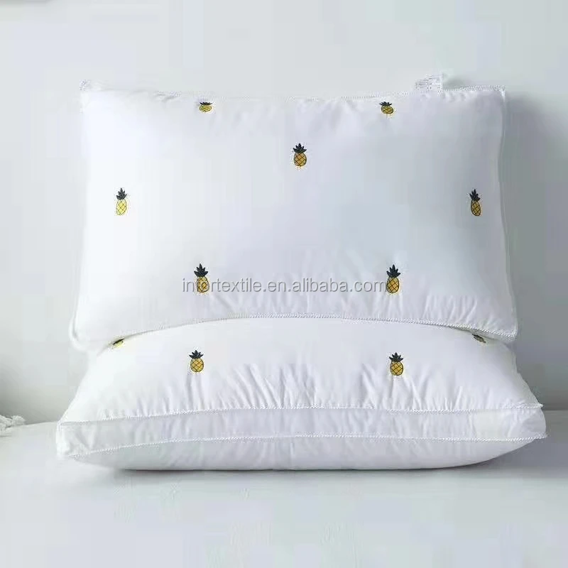 233TC  DOWN PROOF  100%COTTON   white color pillow shell with  piping AND HEIGHT  OR  3D MESH