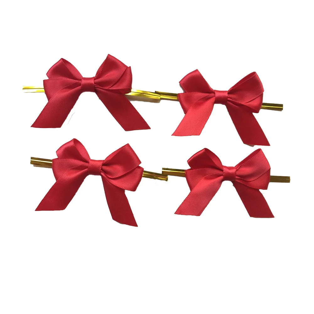 Wholesale Custom Pretied Ribbon Bows With Twist Tie,Pretied Ribbon Bows