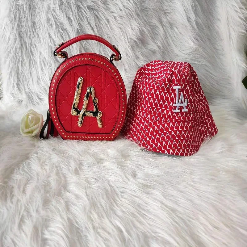 

Ready to ship ladies famous and luxury handbags and bucket hats wholesale fashionable women bags and hats sets, Rich