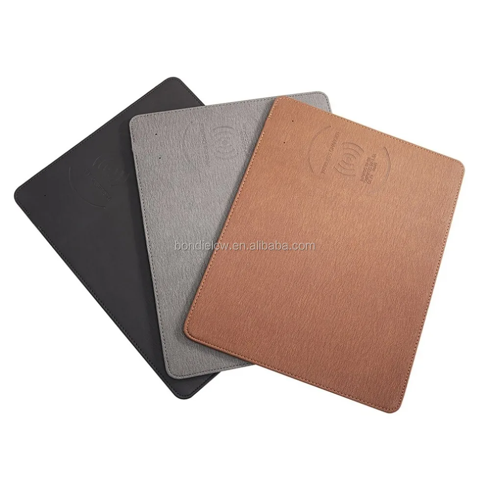 

new arrival quick charge Wireless Charger Charging Mouse Pad, Gray ,brown ,black