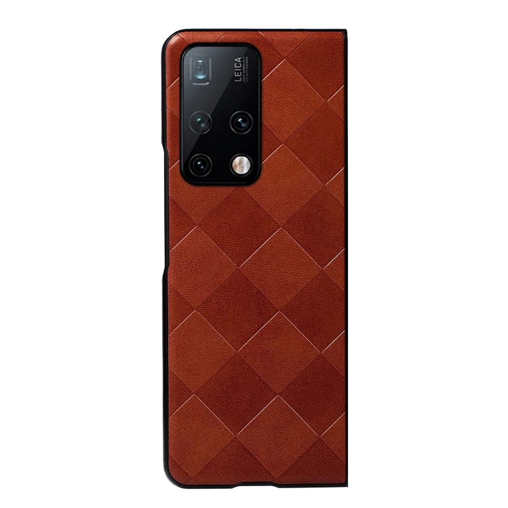 

Dropshipping Phone Cases For Huawei Mate X2 Weave Plaid PU Case