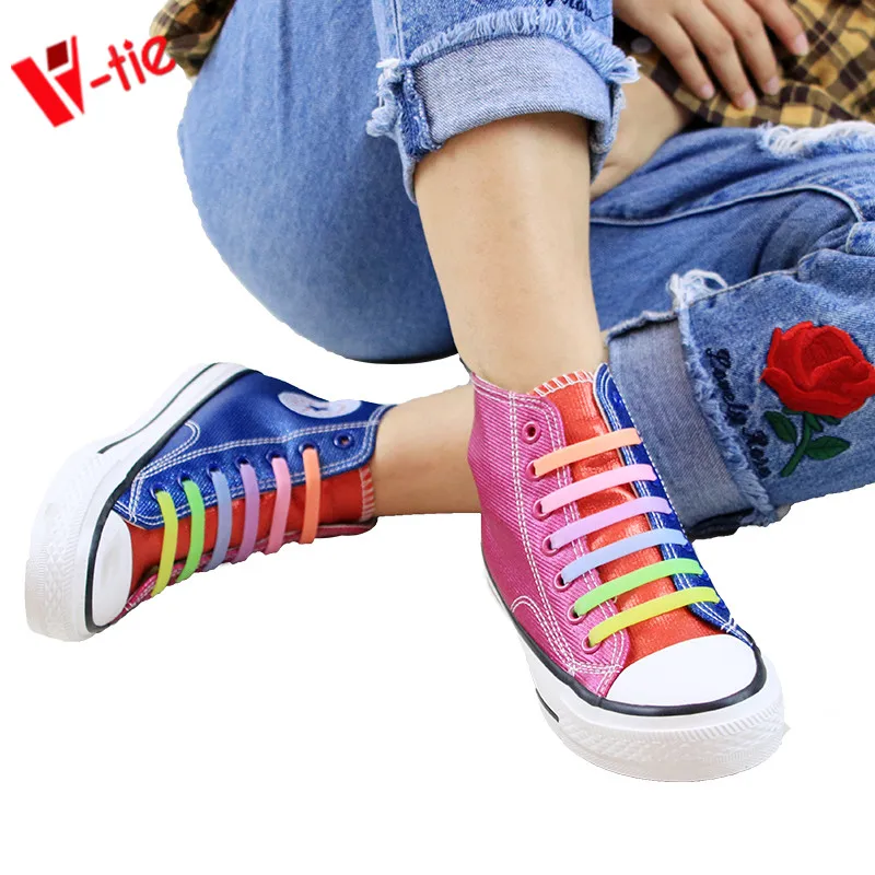 

9 cm shoelace Waterproof & Stretchy Silicone Flat Elastic Shoe Laces easy shoelaces for kids free sample, Colors