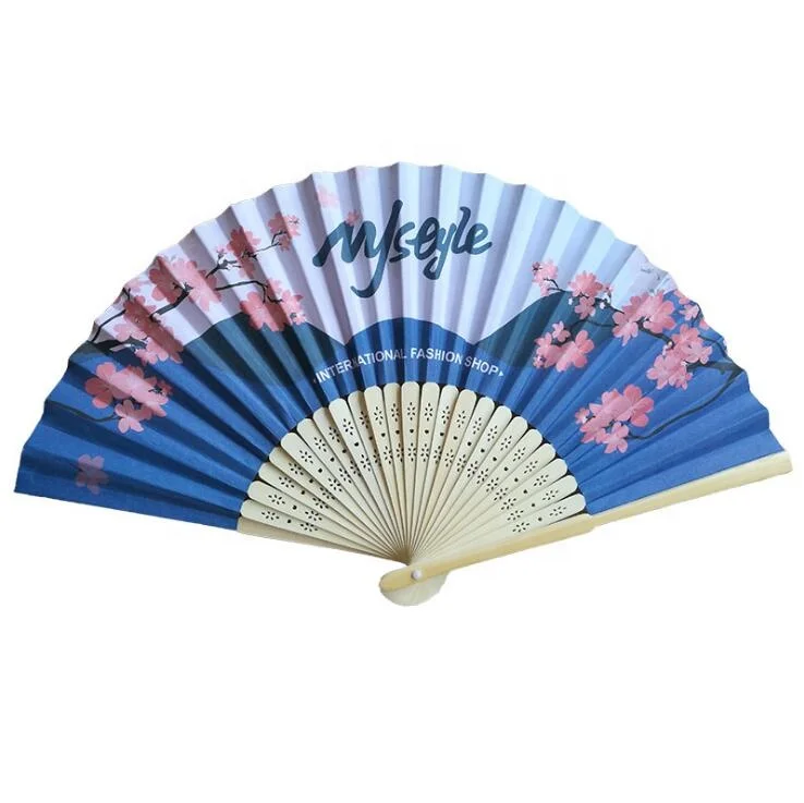 

21cm custom own design bamboo hand fan is gifts crafts japanese paper fan for sale hand fan, Black