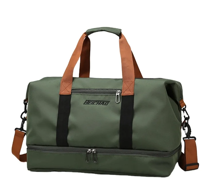 

Large capacity sports gym tote bag military style travel duffel bag with shoe compartment, Picture display color or customized