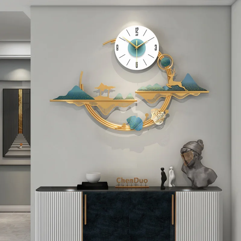 

2022 Newly Clocks For Home Wall Office Decor Metal Handmade Creative Wall Clocks, Gold