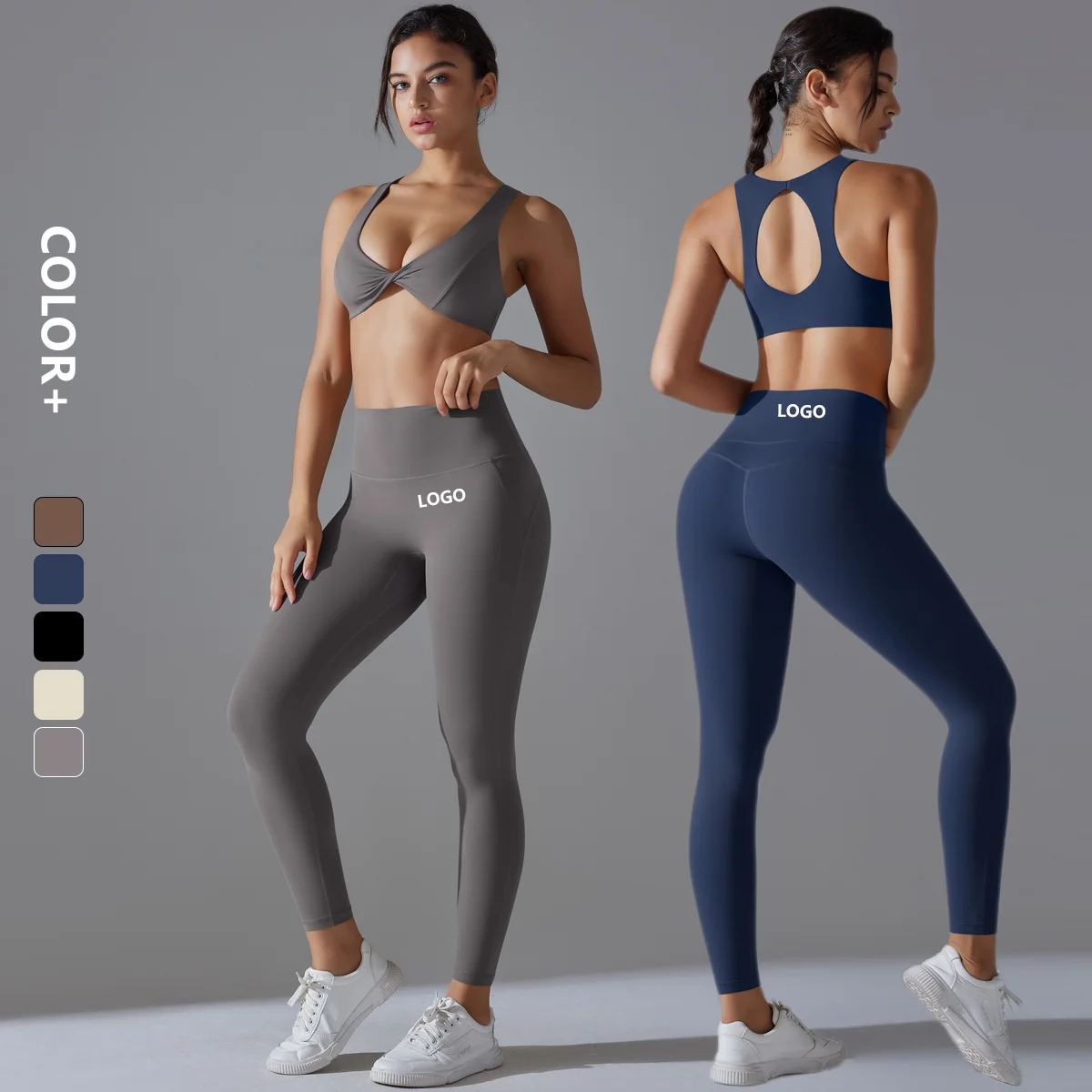 2024 Newest Custom Two Pieces Fall Sportswear With Logo Gym Sweatsuit Yoga Sets Fitness Clothes Suits for Women
