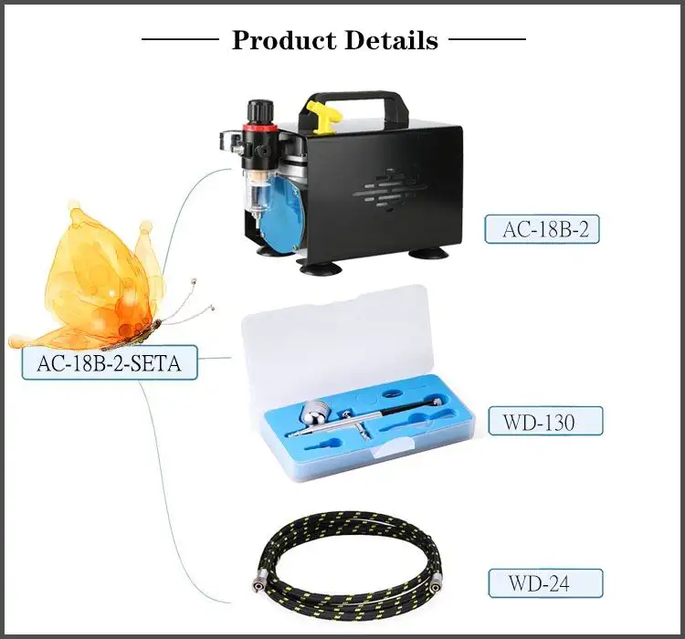 LinhaivetA portable hobby nail airbrush compressor gun kit air brush machine