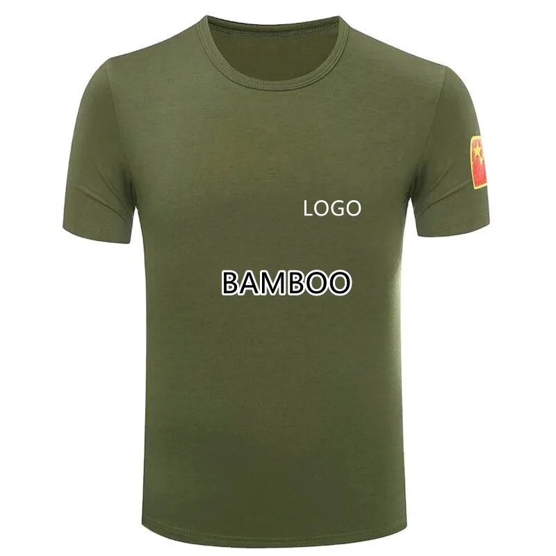

Customized ready to ship print organic bamboo fiber olive plain t-shirt short sleeve, Multi color